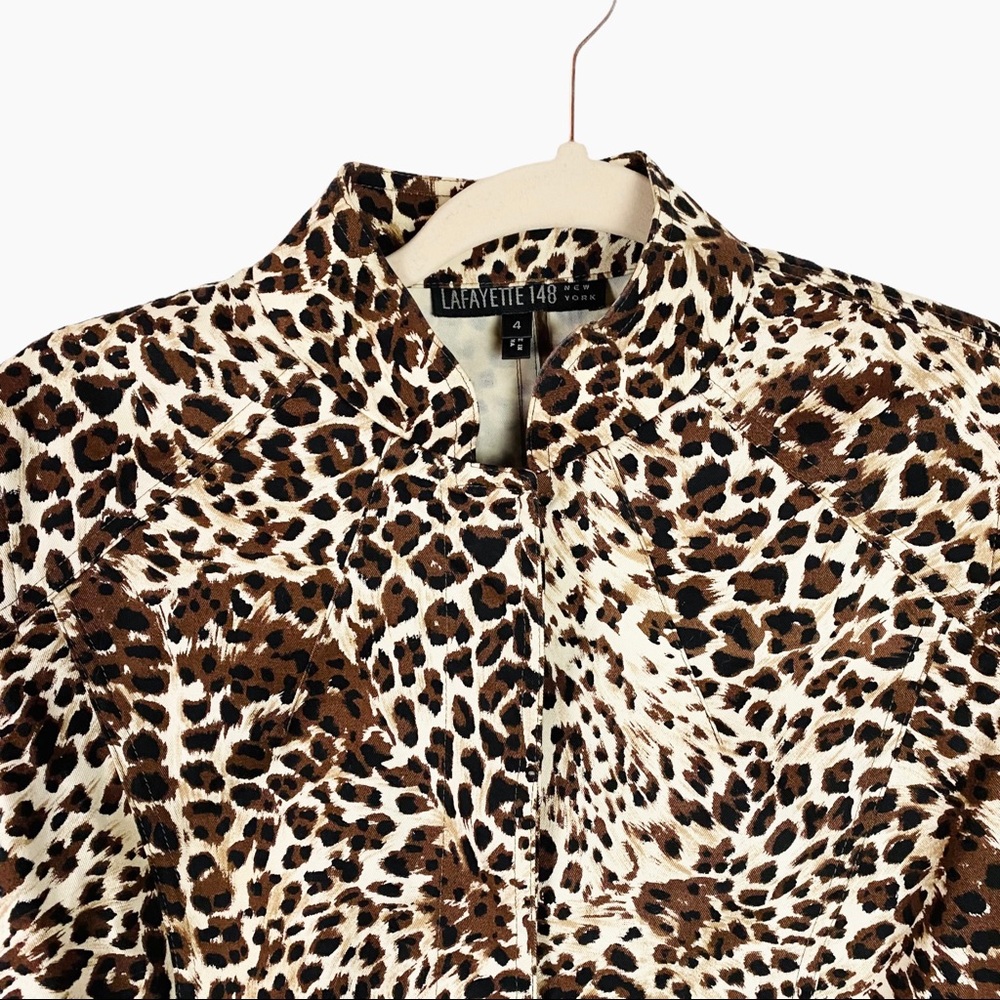 LaFayette 148 Leopard Animal Print Jacket - Picture 2 of 10